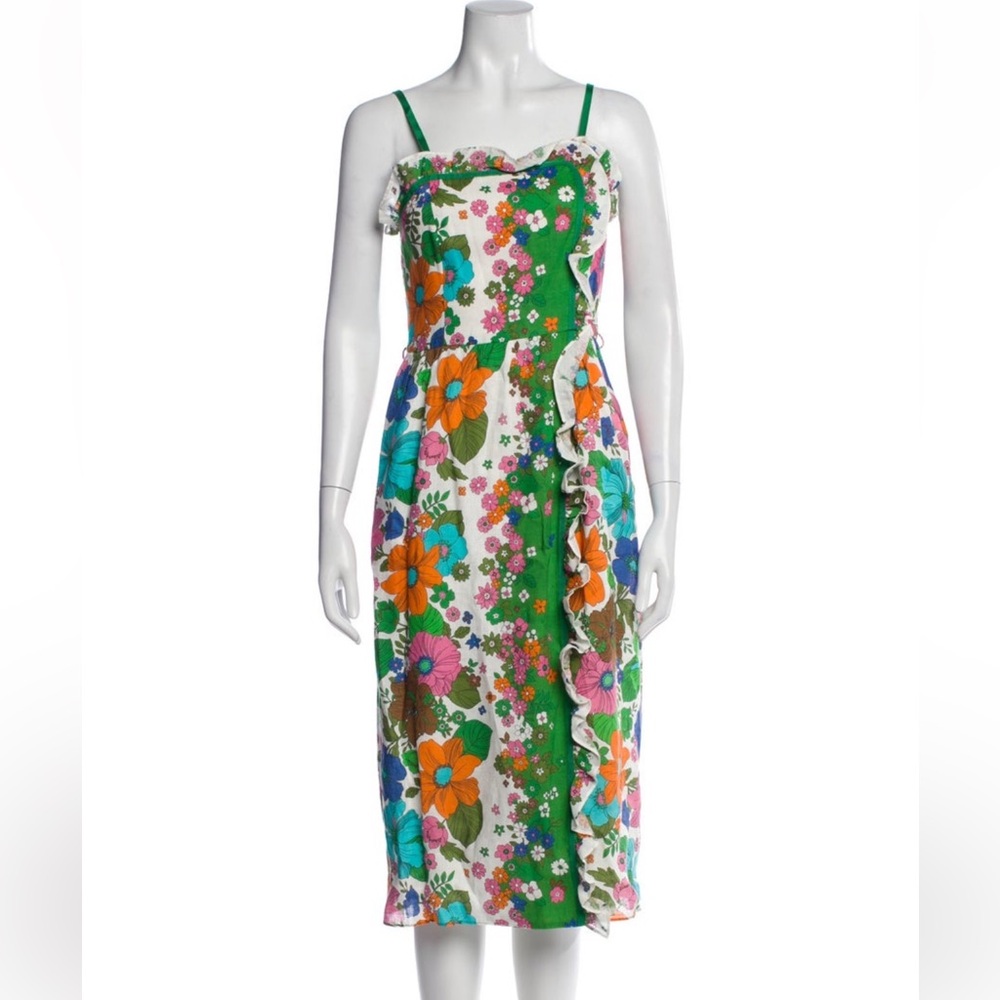 Floral Zimmermann Ruffle Midi Dress
